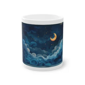 Smiling Crescent Night Sky Mug