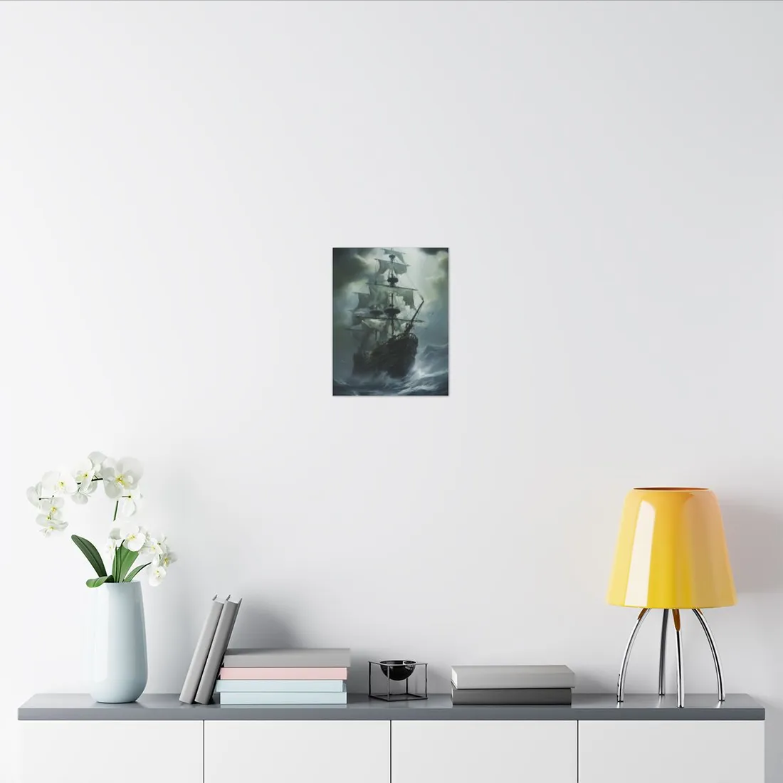 Surreal Pirate Ghost Ship Sailing Ocean - Canvas