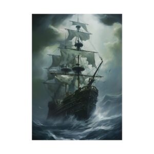 Tall Ship in Storm Poster