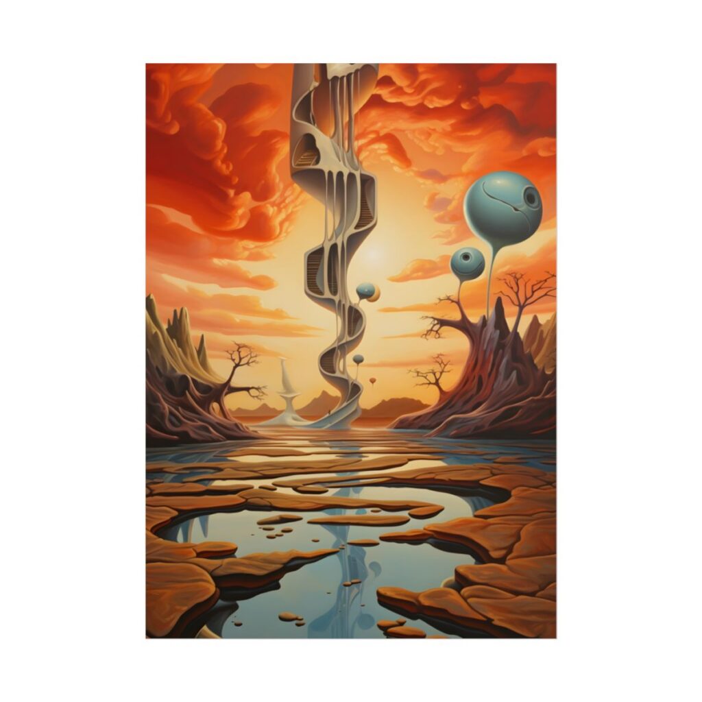 Surreal Psychedelic Dreamscapes: Vibrant Artwork - Poster