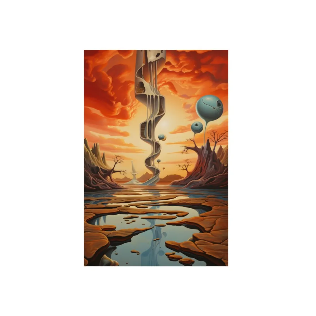 Surreal Psychedelic Dreamscapes: Vibrant - Metal Poster