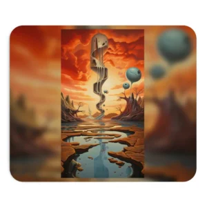 Surreal Desert Landscape Mouse Pad