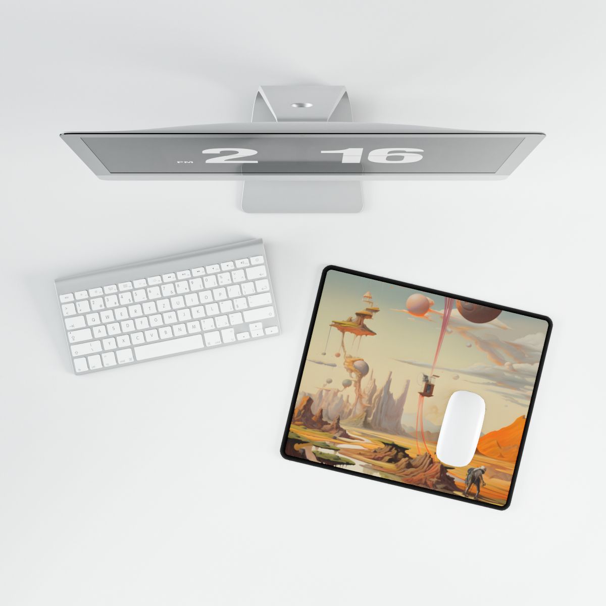 Surreal Psychedelic Dreamworld: Warm Toned Art - Desk Mat