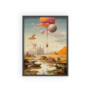 Floating Islands Desert Landscape Framed Poster