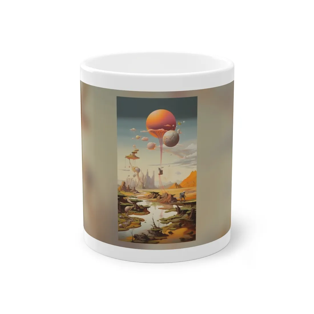 Surreal Psychedelic Dreamworld: Warm Toned Art - Mug