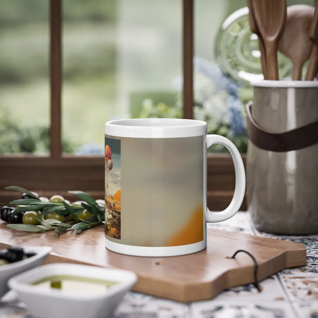 Surreal Psychedelic Dreamworld: Warm Toned Art - Mug