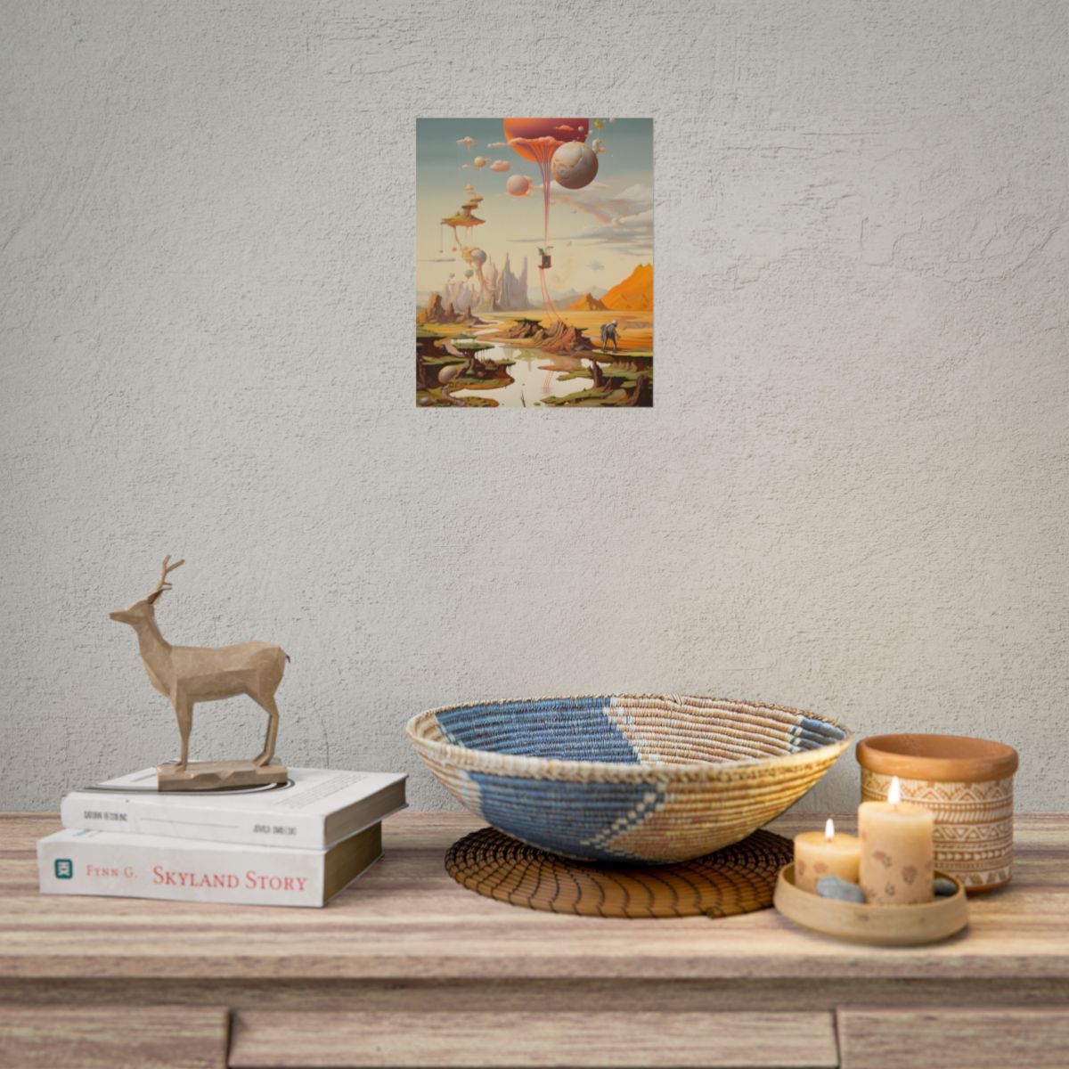 Surreal Psychedelic Dreamworld: Warm Toned Art - Poster