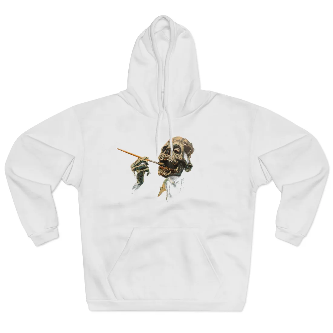 Surreal Zombie Painter: Unique Artwork in Progress - Hoodie (White)