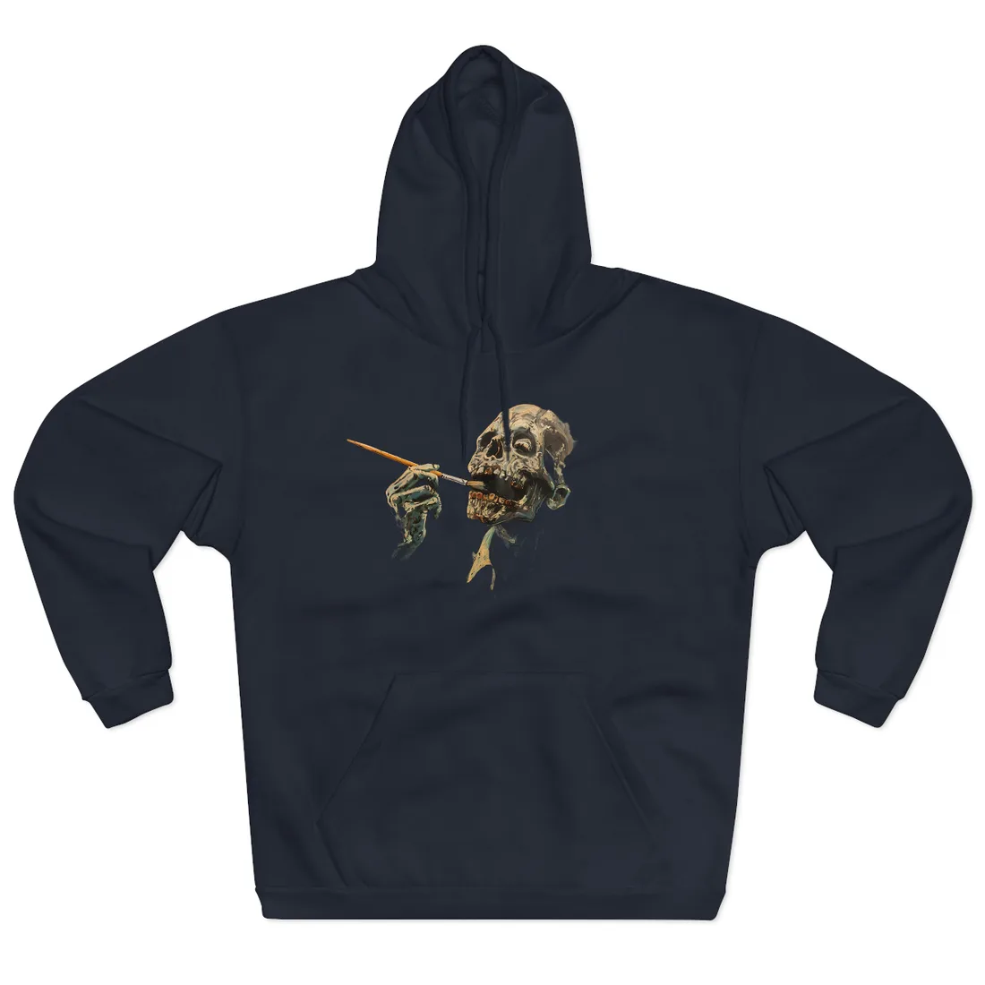 Surreal Zombie Painter: Unique Artwork in Progress - Hoodie (Navy)