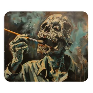 Skeleton Holding a Paintbrush Mouse Pad