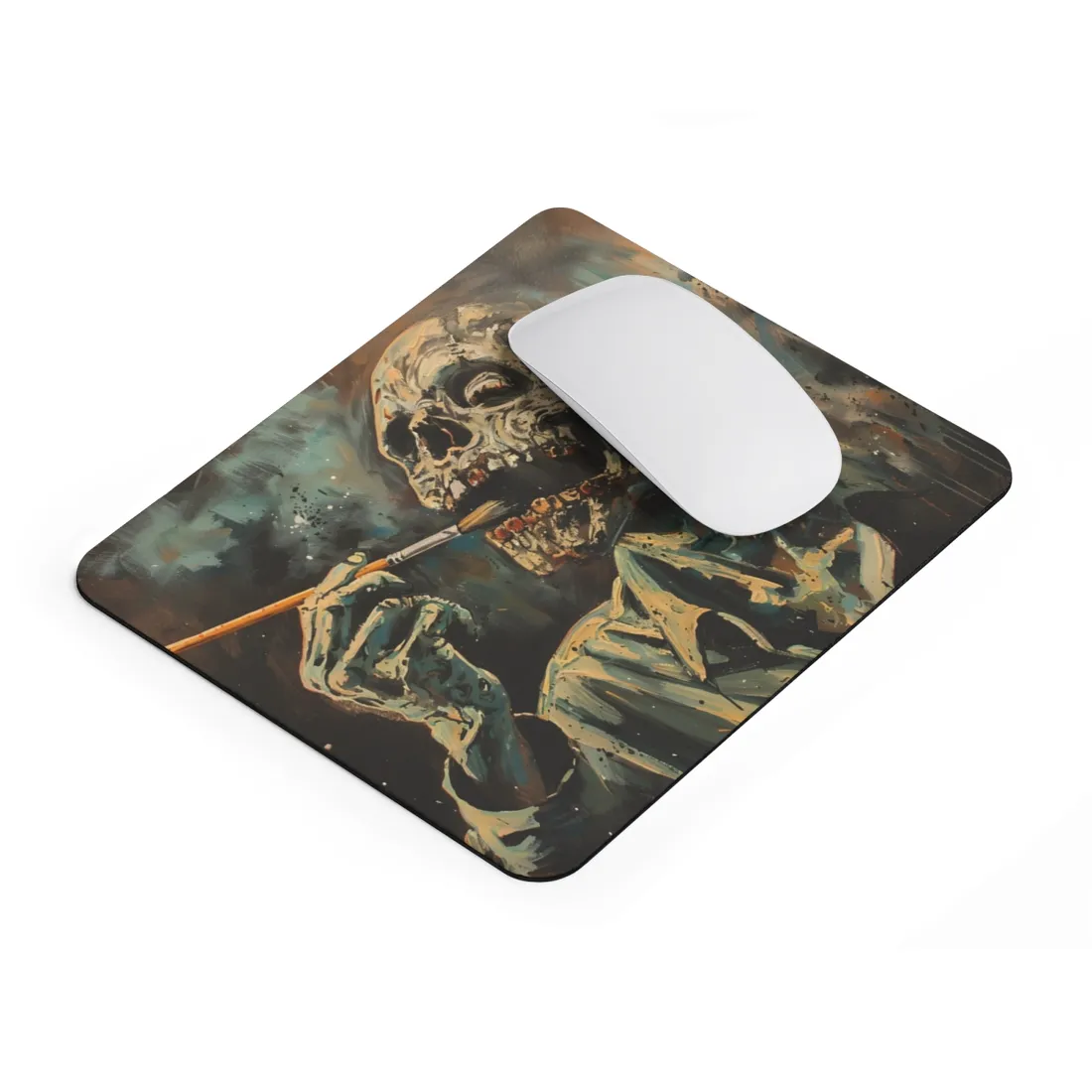 Surreal Zombie Painter: Unique Artwork in Progress - Mouse Pad