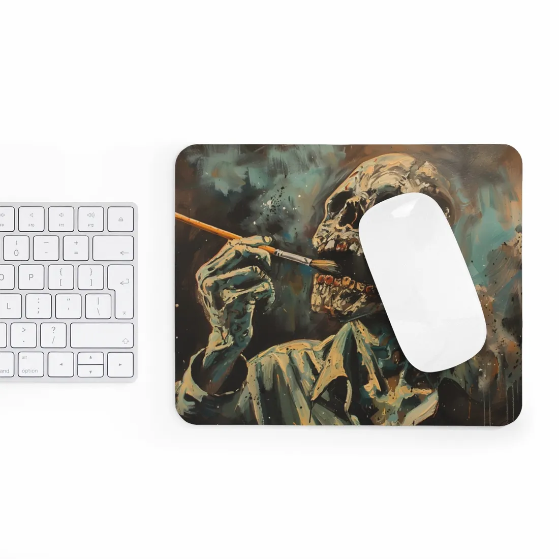 Surreal Zombie Painter: Unique Artwork in Progress - Mouse Pad