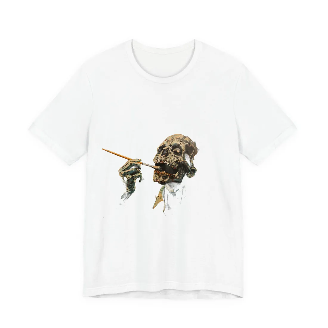 Surreal Zombie Painter: Unique Artwork in Progress - T-Shirt (White)