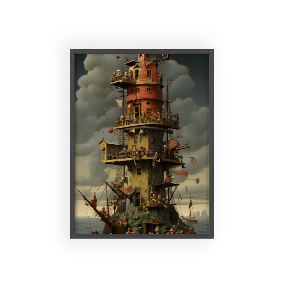 Swashbuckling Time Travelers: A Crew of Pirate Adventurers - Framed Poster