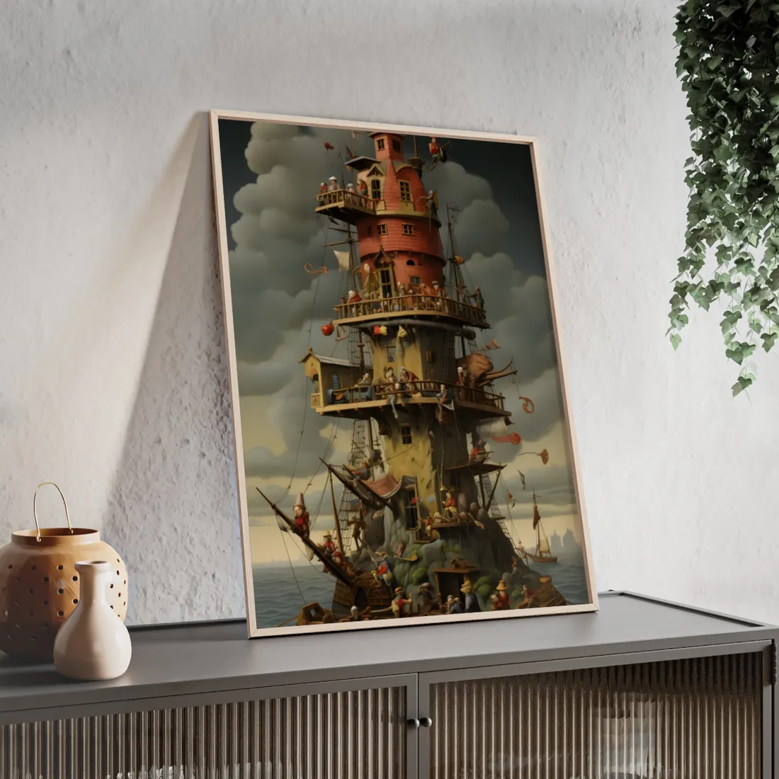 Swashbuckling Time Travelers: A Crew of Pirate Adventurers - Framed Poster