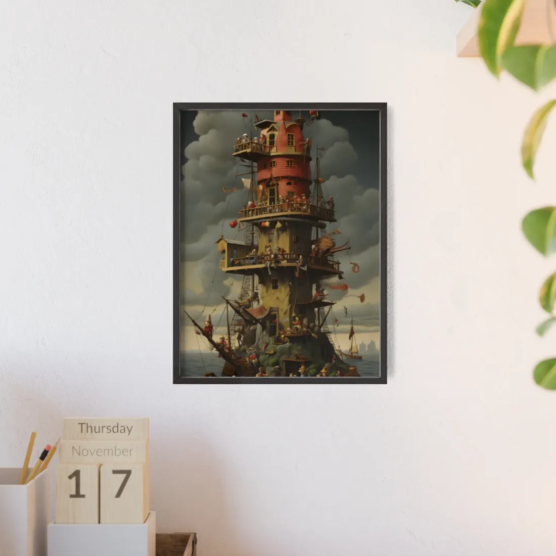Swashbuckling Time Travelers: A Crew of Pirate Adventurers - Framed Poster