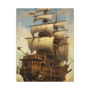 Ornate Wooden Sailing Ship Canvas Print