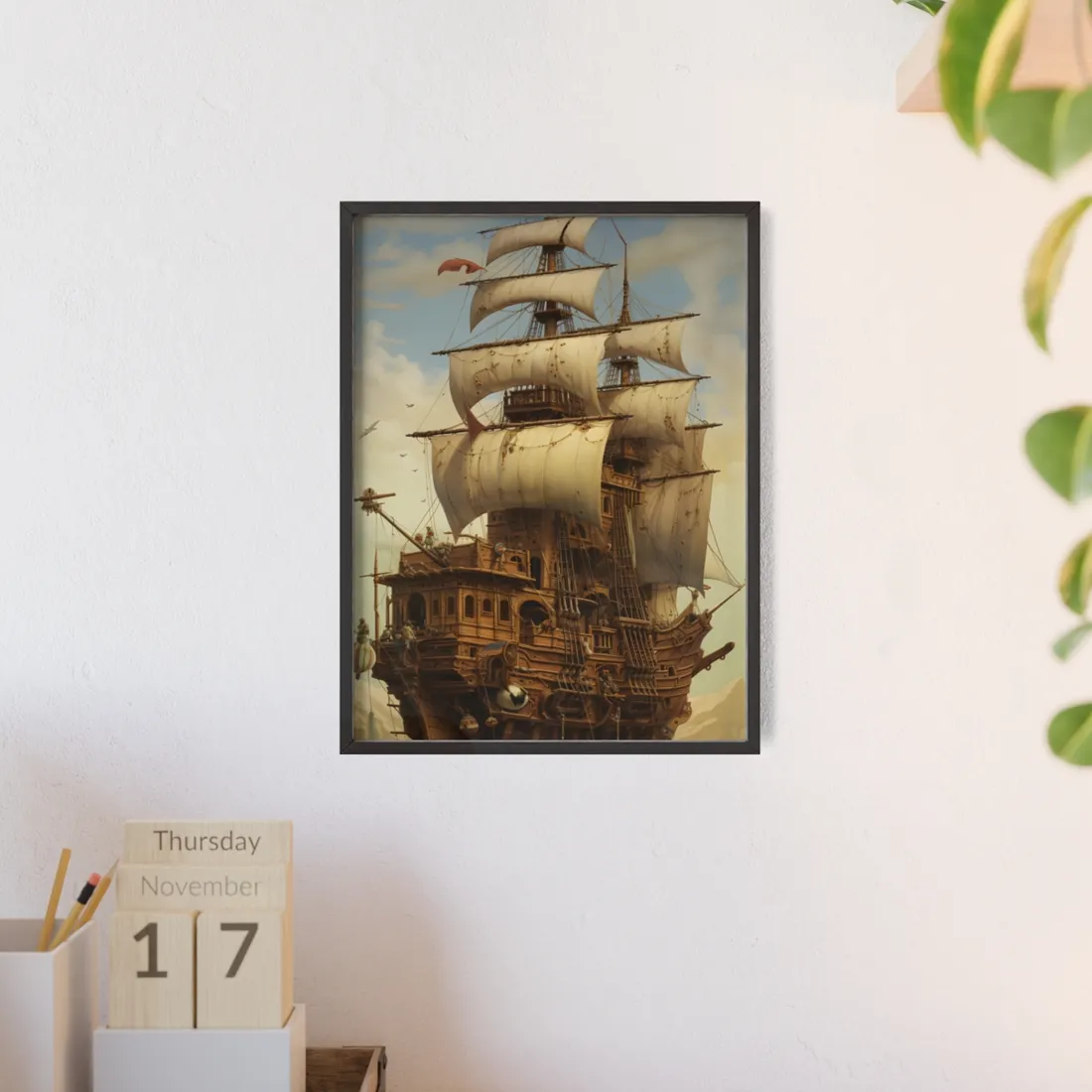 Swashbuckling Time Travelers: A Pirate's Adventure - Framed Poster