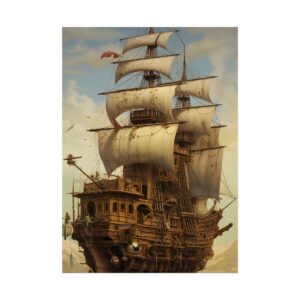 Ornate Wooden Sailing Ship Poster