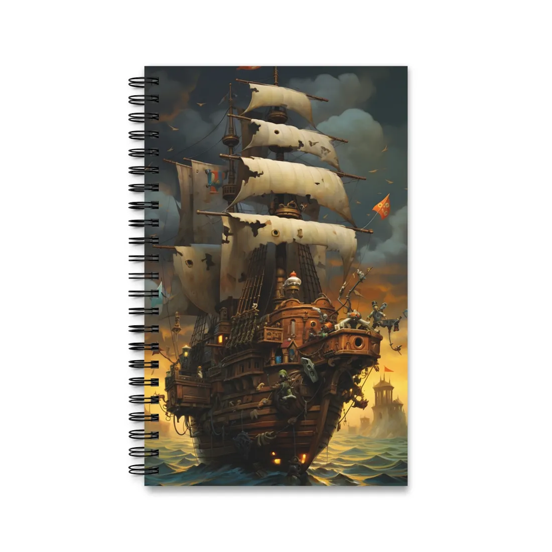 Swashbuckling Time Travelers: Maritime Adventure - Spiral Notebook