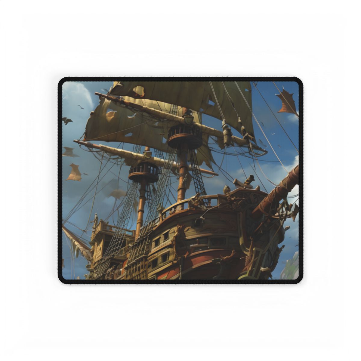 Swashbuckling Time-Traveling Pirate Crew: Colorful Artwork - Desk Mat