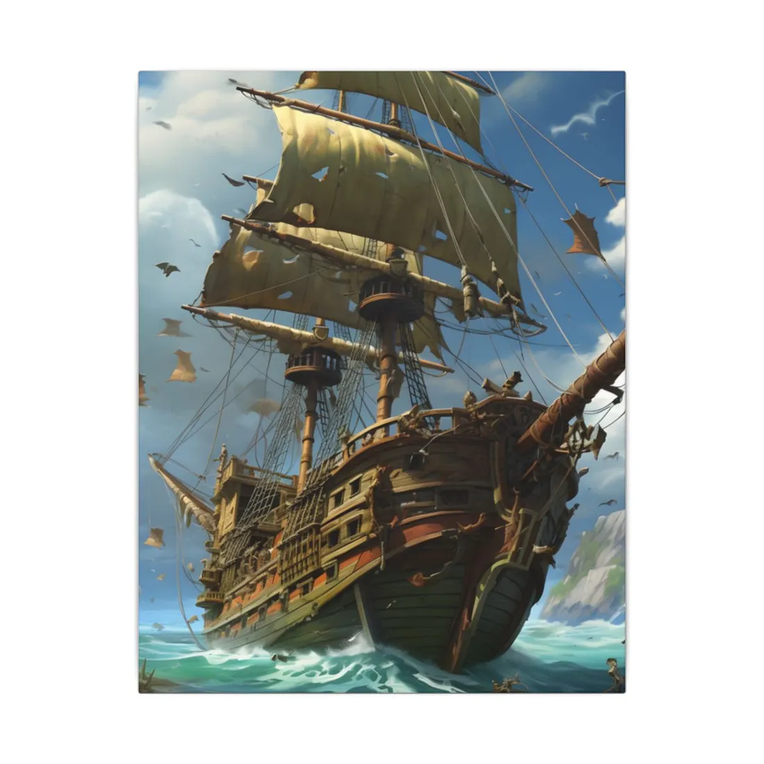 Swashbuckling Time-Traveling Pirate Crew: Colorful - Canvas