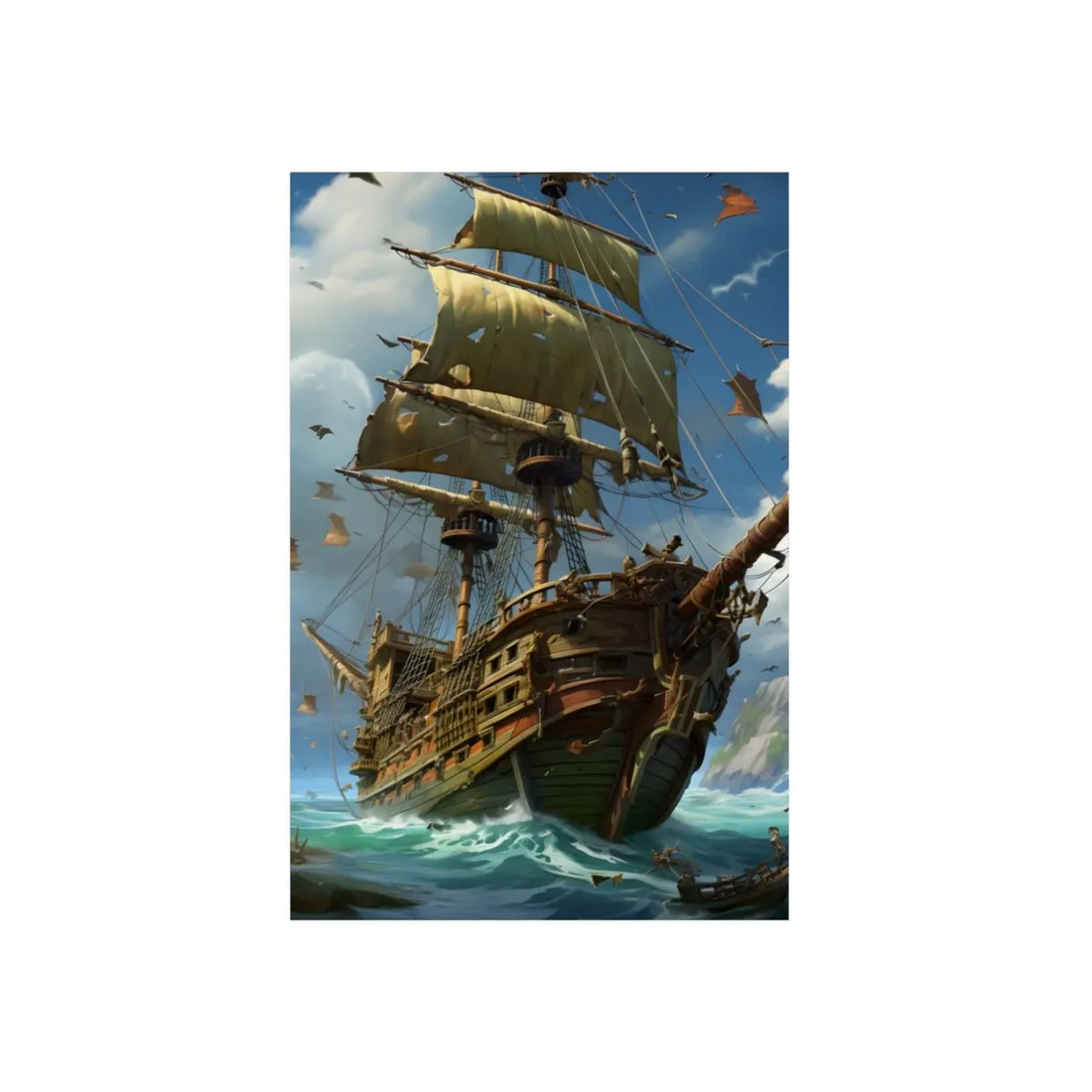 Swashbuckling Time-Traveling Pirate Crew: Colorful - Metal Poster