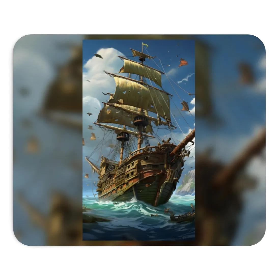 Swashbuckling Time-Traveling Pirate Crew: Colorful - Mouse Pad
