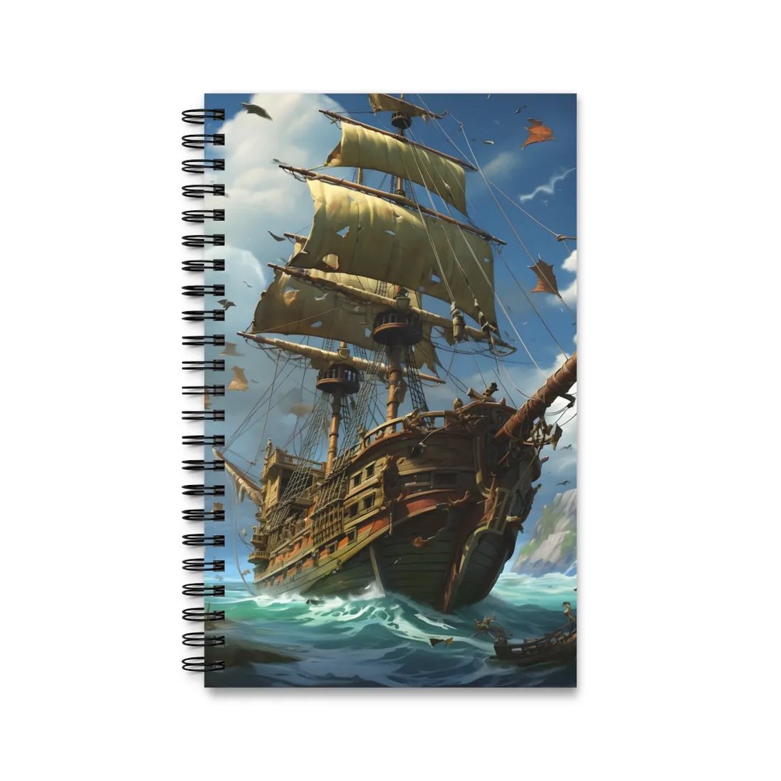 Swashbuckling Time-Traveling Pirate Crew: Colorful - Spiral Notebook