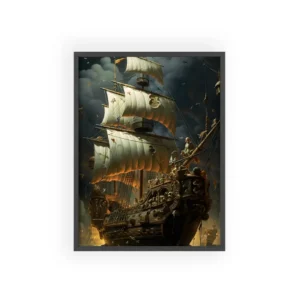Galleon Ship at Sea Framed Poster
