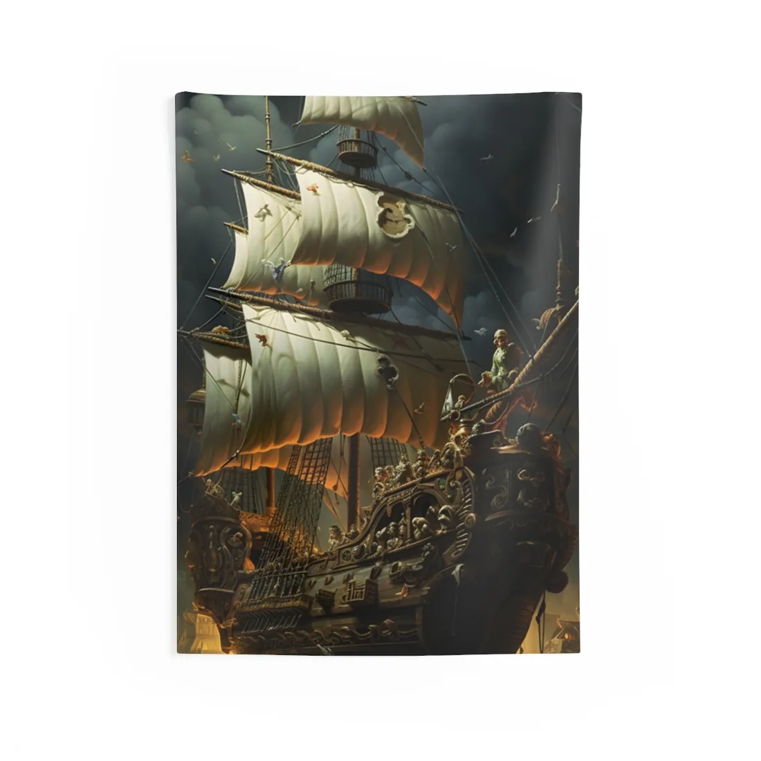 Swashbuckling Time-Traveling Pirate Crew - Wall Tapestry