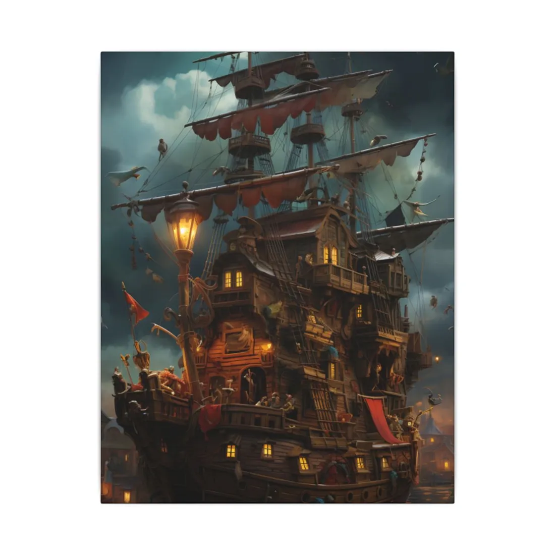Swashbuckling Time-Traveling Pirates: Traditional Pirate Art - Canvas
