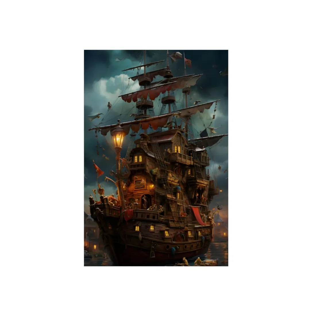 Swashbuckling Time-Traveling Pirates: Traditional Pirate Art - Metal Poster