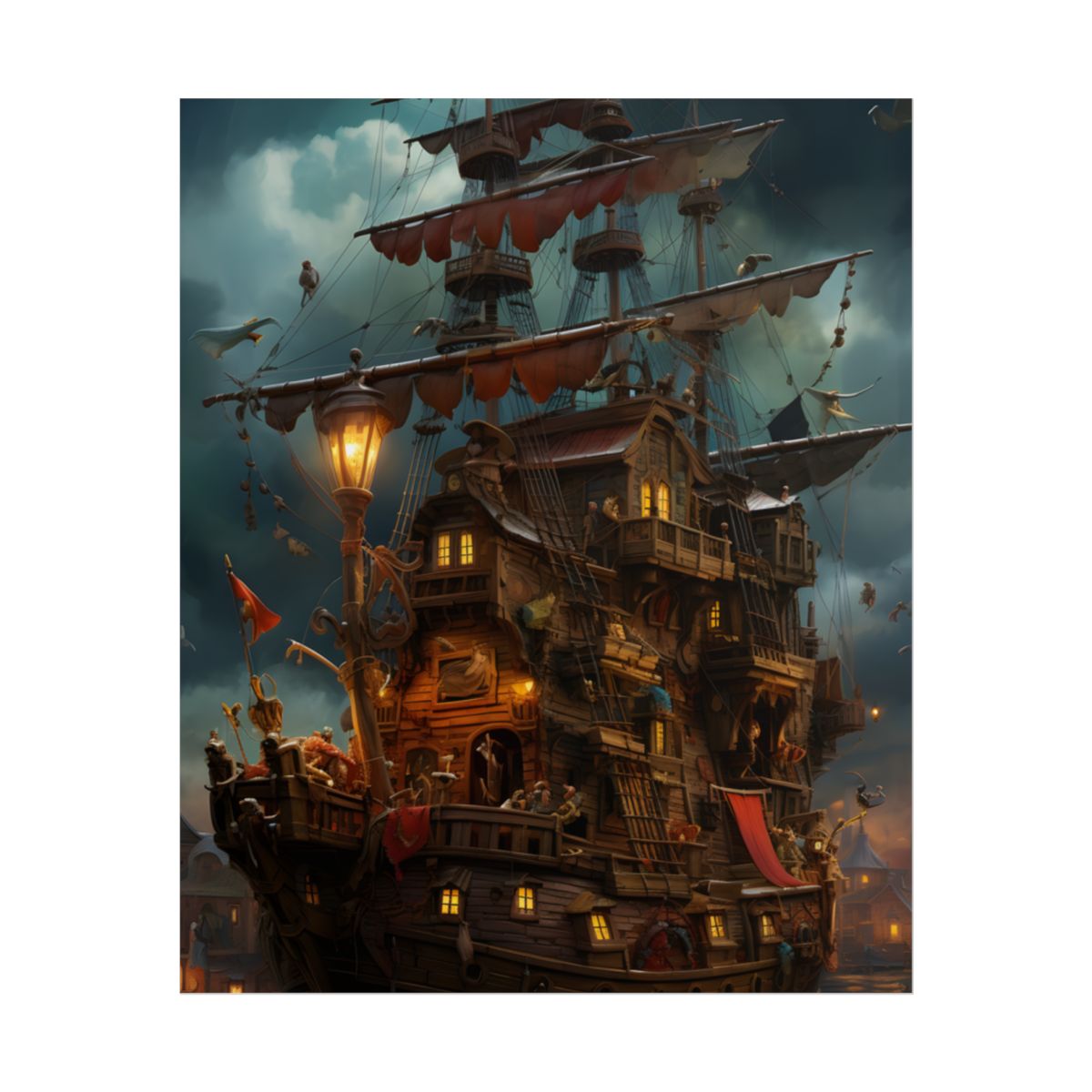 Swashbuckling Time-Traveling Pirates: Traditional Pirate Art - Poster