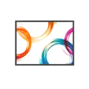 Colorful Abstract Swirl Rings Framed Poster