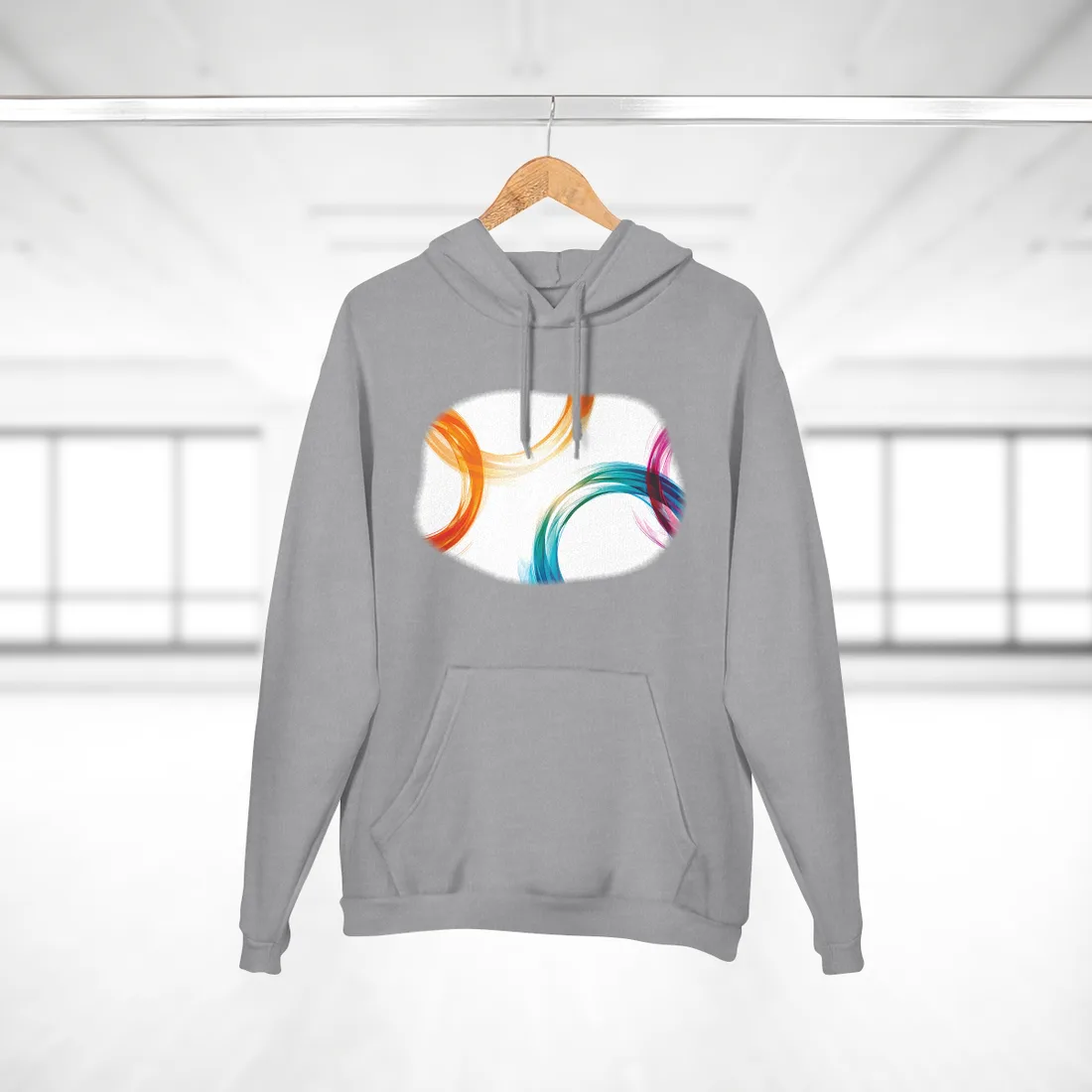 Swirling Abstract Colors: Vibrant - Hoodie (Heather Grey)