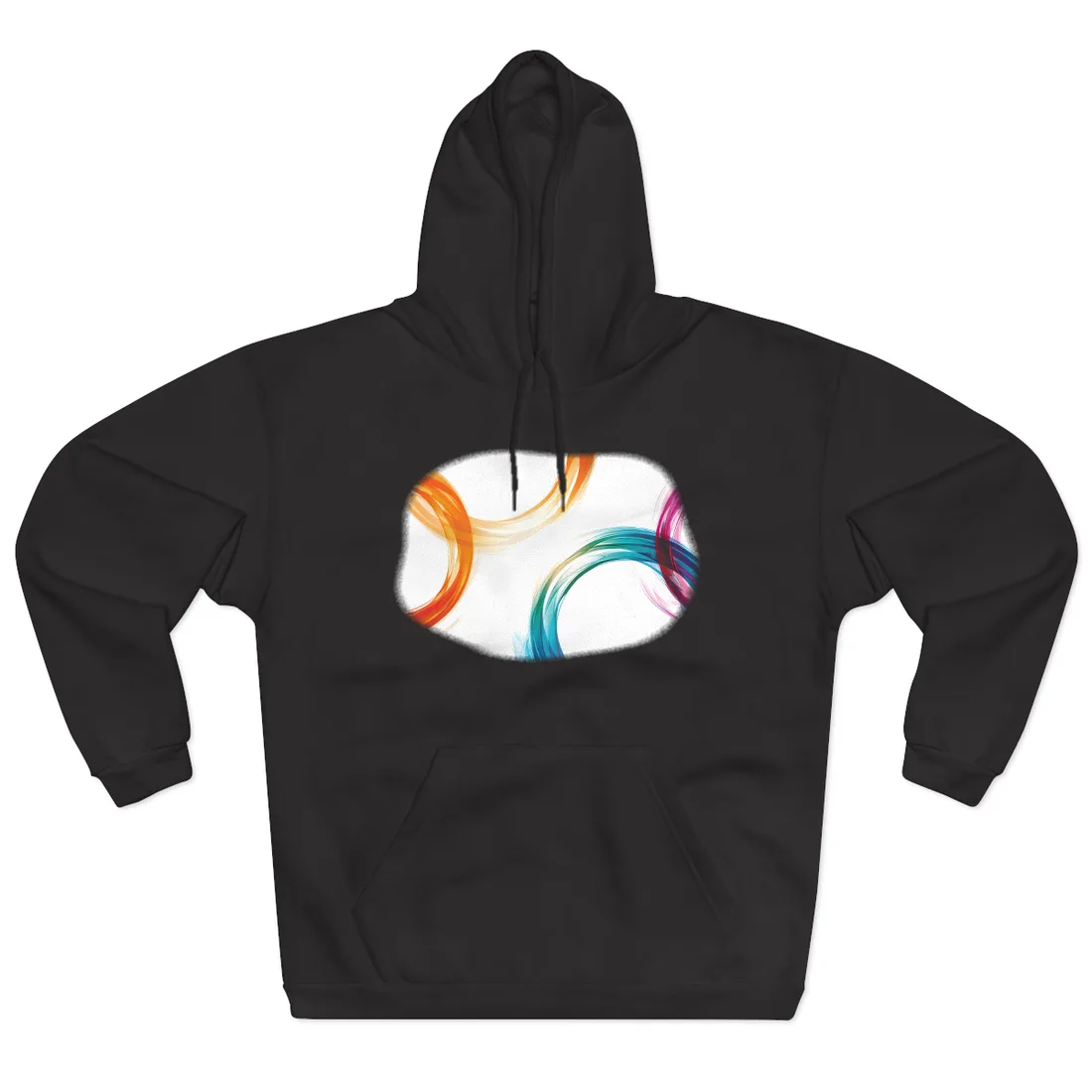 Swirling Abstract Colors: Vibrant - Hoodie (Black)