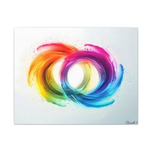 Rainbow Swirl Brush Strokes Canvas Print