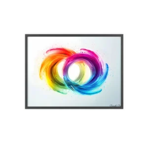 Rainbow Swirl Brush Strokes Framed Poster