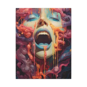 Woman Face with Dripping Paint Canvas Print
