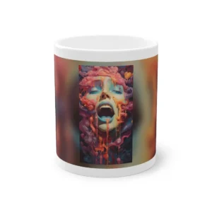 Woman Face with Dripping Paint Mug