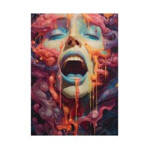 Woman Face with Dripping Paint Poster