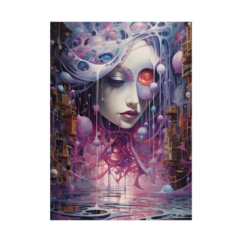 Tears in Reality: Frayed Fabric Artwork - Poster