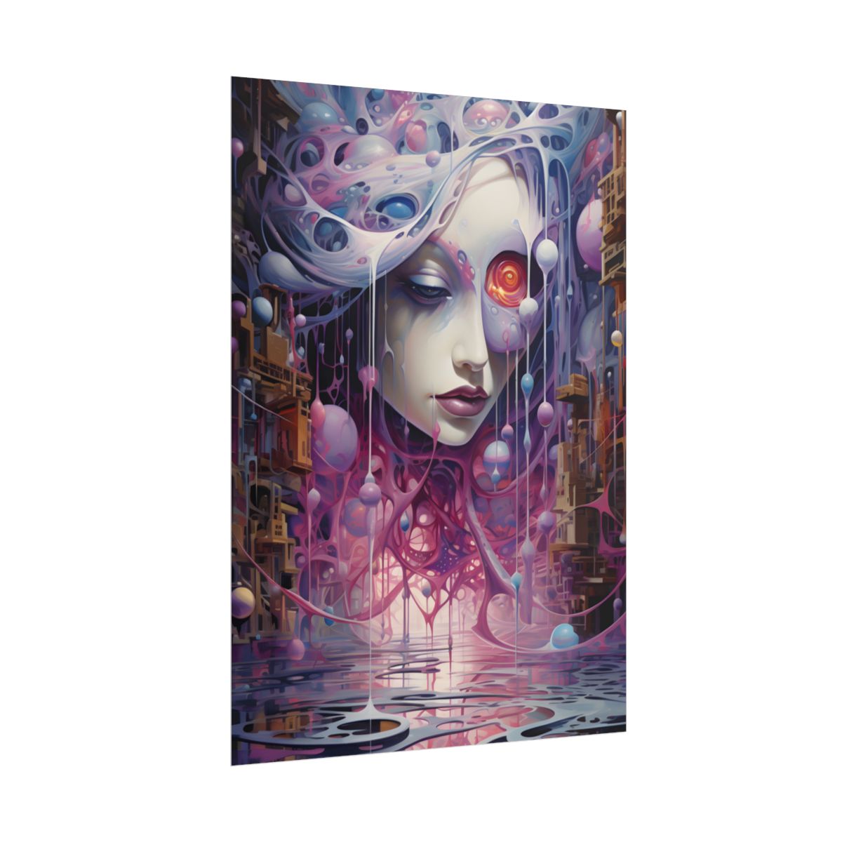 Tears in Reality: Frayed Fabric Artwork - Poster