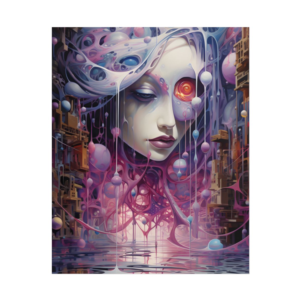 Tears in Reality: Frayed Fabric Artwork - Poster
