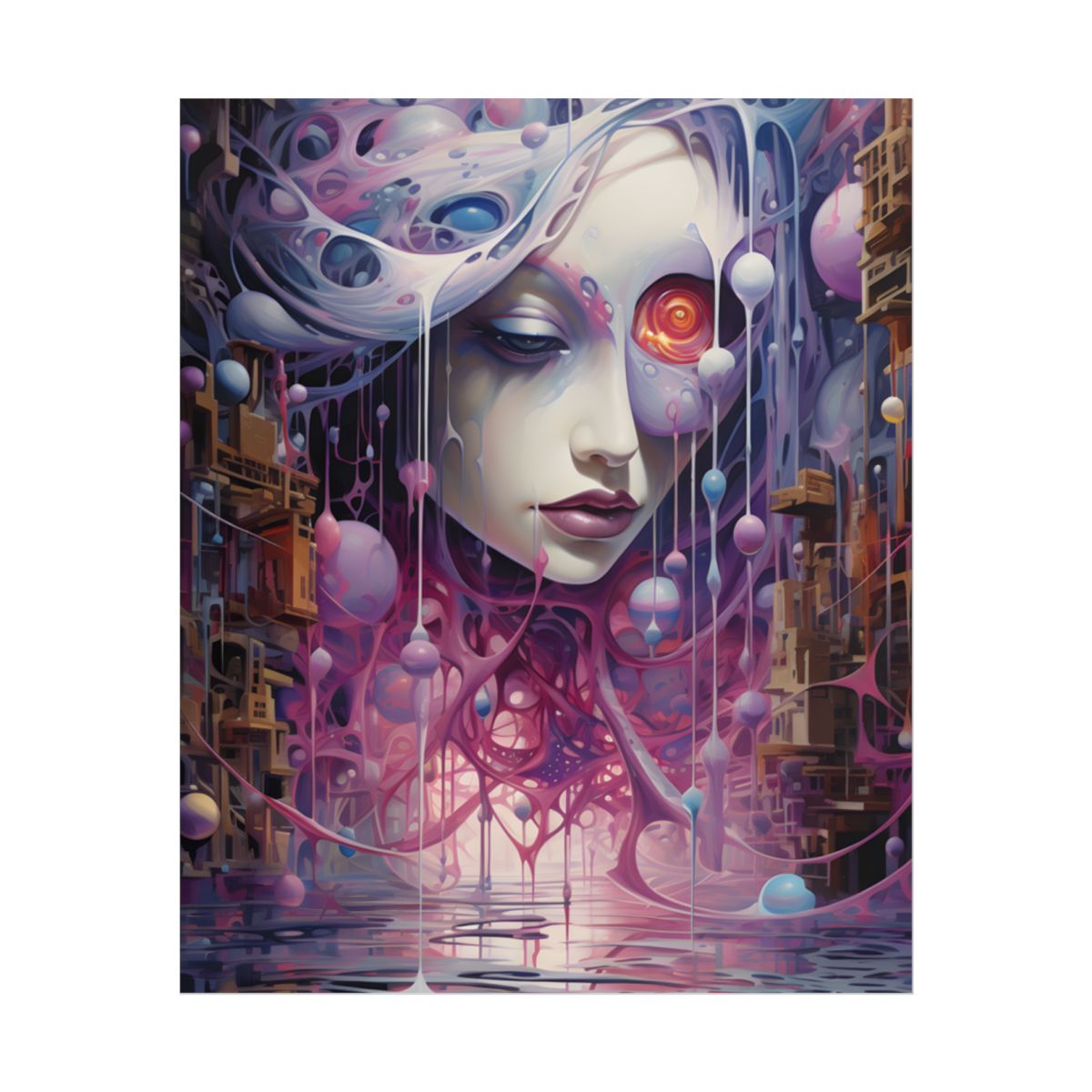 Tears in Reality: Frayed Fabric Artwork - Poster