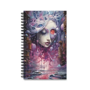 Surreal Face with Red Eye Spiral Notebook