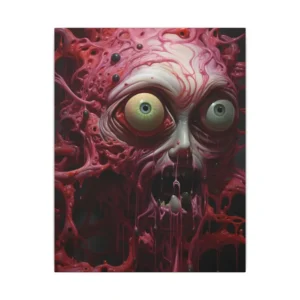 Pink Slimy Monster Face Canvas Print