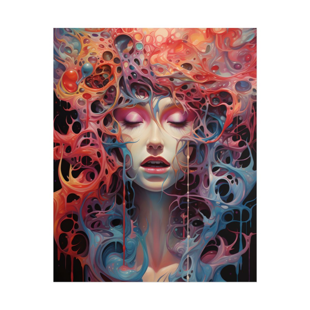 Tears in Reality: Surreal Portals Digital Art - Poster