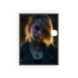 Moody Blonde Portrait Framed Poster
